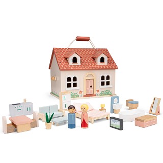Vouwbaar poppenhuis met meubels